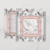 Pink und Silver Baby Girl Dusche Einladung (Vorne/Hinten)