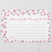 Pink und Silver Babyduschberatung für Mama Cards (Vorne/Hinten)