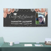 Pink und Silver Balloons Abschluss Banner (Messe)