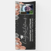 Pink und Silver Balloons Abschluss Banner (Vertikal)