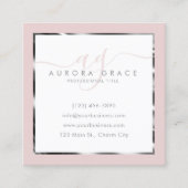 Pink und Silver Beruflich Prestige Quadratische Visitenkarte (Vorderseite)
