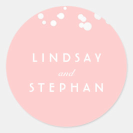 Pink und Silver Confetti Wedding Runder Aufkleber