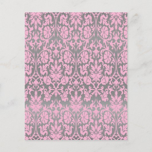 Pink und Silver Damask Teddy Bears - Candy Game Flyer (Hinten)