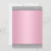 Pink und Silver Ethnic Girl Baby Dusche Einladung (Rückseite)