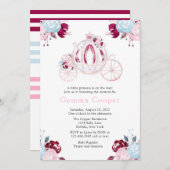 Pink und Silver Glitzer Girl Babydusche Einladung (Vorne/Hinten)