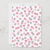 Pink und Silver Glitzer Twins Baby Dusche lädt ein Einladung (Rückseite)