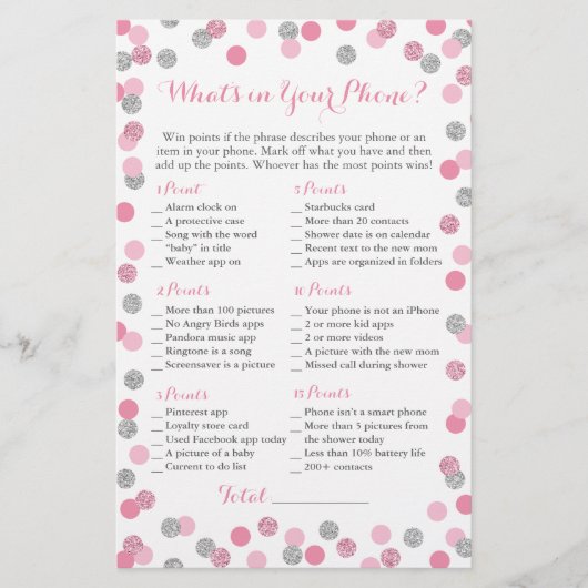 Pink und Silver Glitzer Was steckt in deinem Handy (Vorderseite)