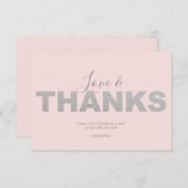 Pink und Silver Liebe und vielen Dank Dankeskarte (Vorne/Hinten)