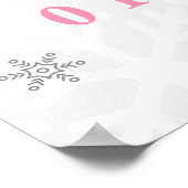 Pink und Silver Snowflake Babydusche Begrüßungszei Poster (Ecke)