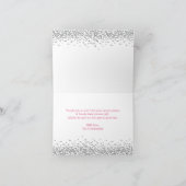 Pink und Silver Snowflake Babydusche Dankeskarte (Innenseite)