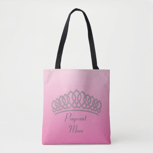 Pink und Silver Tiara Pageant Mama Bag Tasche (Vorderseite)