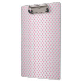 Pink und Silvery White Polka Dot Muster Klemmbrett (Links)