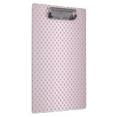 Pink und Silvery White Polka Dot Muster Klemmbrett (Rechts)