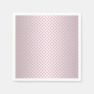 Pink und Silvery White Polka Dot Muster Serviette