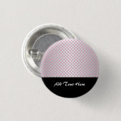 Pink und Silvery White Polka Punktmuster Button (Vorne & Hinten)
