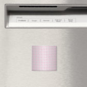 Pink und Silvery White Polka Punktmuster Magnet (In Situ (Geschirrspüler))