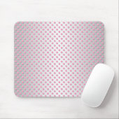 Pink und Silvery White Polka Punktmuster Mousepad (Mit Mouse)