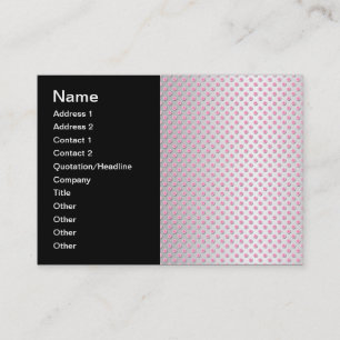 Pink und Silvery White Polka Punktmuster Visitenkarte