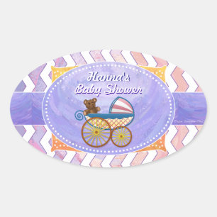 Pink und Stinky Baby Stuck Ovaler Aufkleber