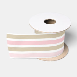 PINK UND TAN MIT WEISSEN STREIFEN SATINBAND