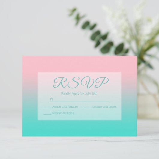 Pink und Türkis Ombre Calligrafy UAWG (Stehend Vorderseite)