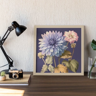 PINK UND VIOLET VINTAGES FLORALISCHELEGANT POSTER