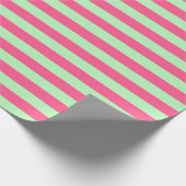 Pink und weiche grüne Streifen Geschenkpapier (Ecke)