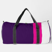 Pink und Weiß auf Marineblau groß Duffle Bag (Rückseite)