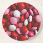 Pink und Weiß Candy-Muster Sandstein Untersetzer (Vorne)