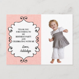 Pink und Weiß Geburtstag Vielen Dank Postkarte