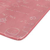 Pink und Weiß mathematische Formeln und Grafiken Schneidebrett (Ecke)