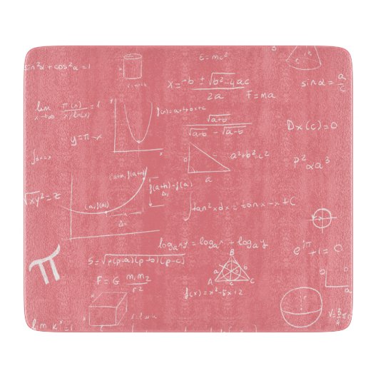 Pink und Weiß mathematische Formeln und Grafiken Schneidebrett (Vorderseite)