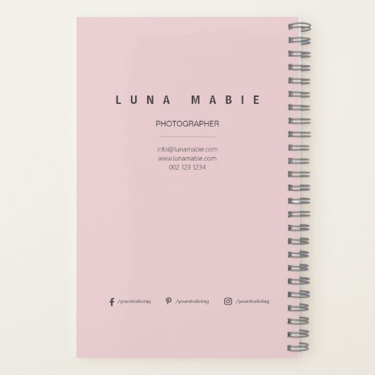 Pink und weiß, minimalistisch kalligraphisch notizblock (Rückseite)