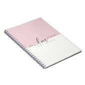 Pink und weiß, minimalistisch kalligraphisch notizblock (Rechte Seite)