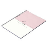 Pink und weiß, minimalistisch kalligraphisch notizblock (Linke Seite)