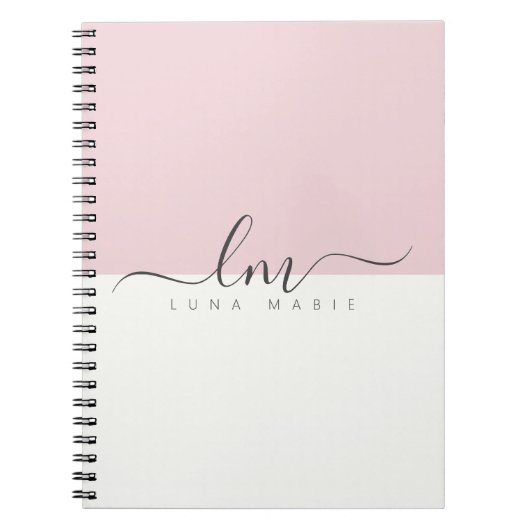 Pink und weiß, minimalistisch kalligraphisch notizblock (Vorderseite)