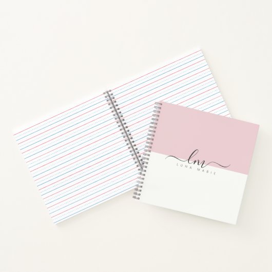 Pink und weiß, minimalistisch kalligraphisch notizblock (Innenseite)