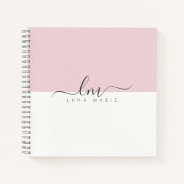 Pink und weiß, minimalistisch kalligraphisch notizblock