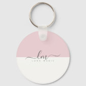 Pink und weiß, minimalistisch kalligraphisch schlüsselanhänger (Vorderseite)