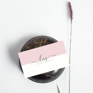 Pink und weiß, minimalistisch kalligraphisch telefonnummerkarte