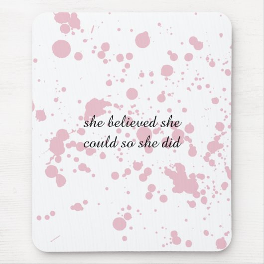 Pink und weiß Minimalistische Inspiration Mouse Pa Mousepad (Vorne)