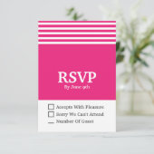 Pink und weiß - moderne UAWG-Response-Karte 3,5 x  RSVP Karte (Stehend Vorderseite)