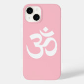 Pink und Weiß Om Symbol Case-Mate iPhone Hülle (Rückseite)