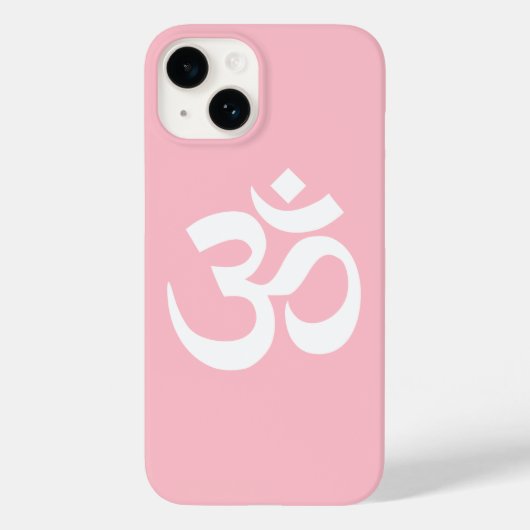 Pink und Weiß Om Symbol Case-Mate iPhone Hülle (Rückseite)