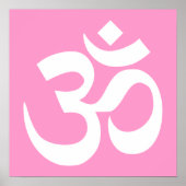 Pink und Weiß Om Symbol Poster (Vorne)
