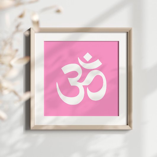 Pink und Weiß Om Symbol Poster