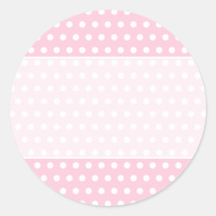 Pink und Weiß Polka Dot Muster. Spotty. Runder Aufkleber