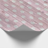Pink und Weiß-Polka-Dotholz Geschenkpapier (Ecke)