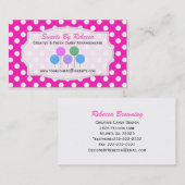 Pink und Weiß Polka-Punkt: Bonbonkarte Visitenkarte (Vorne/Hinten)