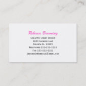 Pink und Weiß Polka-Punkt: Bonbonkarte Visitenkarte (Rückseite)